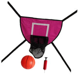 Maxbell Maxbell Trampoline Basketball Hoop Outdoor Goal Game Lightweight Backboard Rose Red with a ball