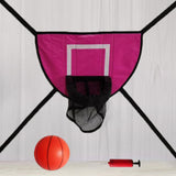 Maxbell Maxbell Trampoline Basketball Hoop Outdoor Goal Game Lightweight Backboard Rose Red with a ball