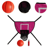 Maxbell Maxbell Trampoline Basketball Hoop Outdoor Goal Game Lightweight Backboard Rose Red with a ball