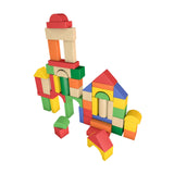 Maxbell 50 Pieces Wooden Building Blocks Kids Stacking Games for Boys Girls Children