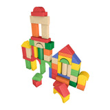 Maxbell 50 Pieces Wooden Building Blocks Kids Stacking Games for Boys Girls Children