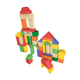 Maxbell 50 Pieces Wooden Building Blocks Kids Stacking Games for Boys Girls Children