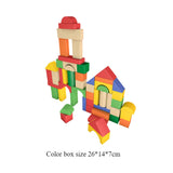 Maxbell 50 Pieces Wooden Building Blocks Kids Stacking Games for Boys Girls Children