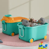 Maxbell Maxbell Toy Storage Box with Wheels Rolling Storage Bins with Lid for Household Book Green