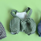 Maxbell Plush Doll Suspender Flexibility Fashion Educational Dress up for 17cm Dolls Green