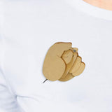 Maxbell Maxbell Funny Wooden Finger Brooch Men Women Brooch Decorative for Shirt Coat Cape