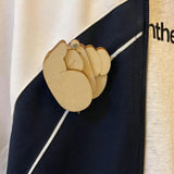 Maxbell Maxbell Funny Wooden Finger Brooch Men Women Brooch Decorative for Shirt Coat Cape