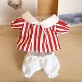 Maxbell Doll Top and Pants Doll Clothes for 17cm Pendant Dolls Girls Dolls Baby Doll red stripes