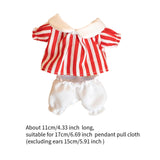 Maxbell Doll Top and Pants Doll Clothes for 17cm Pendant Dolls Girls Dolls Baby Doll red stripes