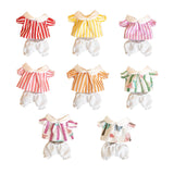 Maxbell Doll Top and Pants Doll Clothes for 17cm Pendant Dolls Girls Dolls Baby Doll red stripes