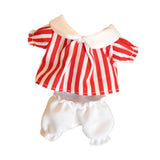 Maxbell Doll Top and Pants Doll Clothes for 17cm Pendant Dolls Girls Dolls Baby Doll red stripes