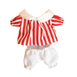 Maxbell Doll Top and Pants Doll Clothes for 17cm Pendant Dolls Girls Dolls Baby Doll red stripes