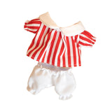 Maxbell Doll Top and Pants Doll Clothes for 17cm Pendant Dolls Girls Dolls Baby Doll red stripes