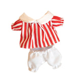 Maxbell Doll Top and Pants Doll Clothes for 17cm Pendant Dolls Girls Dolls Baby Doll red stripes