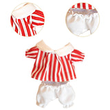 Maxbell Doll Top and Pants Doll Clothes for 17cm Pendant Dolls Girls Dolls Baby Doll red stripes