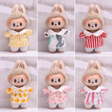 Maxbell Doll Top and Pants Doll Clothes for 17cm Pendant Dolls Girls Dolls Baby Doll red stripes