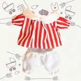 Maxbell Doll Top and Pants Doll Clothes for 17cm Pendant Dolls Girls Dolls Baby Doll red stripes