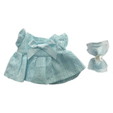 Maxbell 2x Mini 6 inch Doll Clothes with Headwear Gift Doll Clothes for Pendant Doll blue