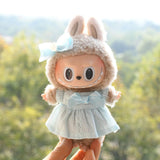 Maxbell 2x Mini 6 inch Doll Clothes with Headwear Gift Doll Clothes for Pendant Doll blue