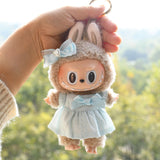 Maxbell 2x Mini 6 inch Doll Clothes with Headwear Gift Doll Clothes for Pendant Doll blue
