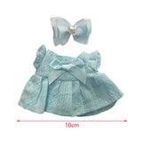 Maxbell 2x Mini 6 inch Doll Clothes with Headwear Gift Doll Clothes for Pendant Doll blue