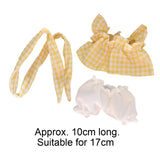 Maxbell 3Pcs Mini 6 inch Doll Clothes Gift Doll Dress Outifits for Pendant Doll Kids yellow