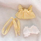 Maxbell 3Pcs Mini 6 inch Doll Clothes Gift Doll Dress Outifits for Pendant Doll Kids yellow