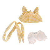 Maxbell 3Pcs Mini 6 inch Doll Clothes Gift Doll Dress Outifits for Pendant Doll Kids yellow