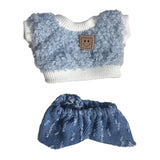 Maxbell Mini 6 inch Doll Clothes Set Costume Soft for Pendant Doll Age 5-7 8-10 Kids blue