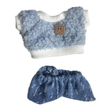 Maxbell Mini 6 inch Doll Clothes Set Costume Soft for Pendant Doll Age 5-7 8-10 Kids blue