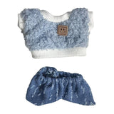 Maxbell Mini 6 inch Doll Clothes Set Costume Soft for Pendant Doll Age 5-7 8-10 Kids blue