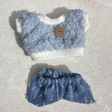 Maxbell Mini 6 inch Doll Clothes Set Costume Soft for Pendant Doll Age 5-7 8-10 Kids blue