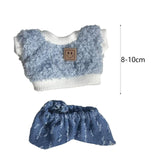 Maxbell Mini 6 inch Doll Clothes Set Costume Soft for Pendant Doll Age 5-7 8-10 Kids blue