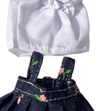 Mini 6 inch Doll Clothes Set Costume Soft for Pendant Doll Age 5-7 8-10 Kids denim print skirt