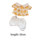 Maxbell Plush Doll Top and Pants DIY Imagination Photo Props Costumes for 17cm Dolls yellow