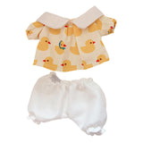 Maxbell Plush Doll Top and Pants DIY Imagination Photo Props Costumes for 17cm Dolls yellow