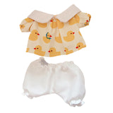 Maxbell Plush Doll Top and Pants DIY Imagination Photo Props Costumes for 17cm Dolls yellow