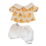 Maxbell Plush Doll Top and Pants DIY Imagination Photo Props Costumes for 17cm Dolls yellow