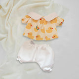 Maxbell Plush Doll Top and Pants DIY Imagination Photo Props Costumes for 17cm Dolls yellow