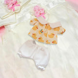 Maxbell Plush Doll Top and Pants DIY Imagination Photo Props Costumes for 17cm Dolls yellow