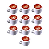 Maxbell 10x Dollhouse Coffee Latte Toys Life Scene Model Decoration Mini Kitchen Toy Heart Pattern