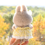 Maxbell 2 Pieces Plush Doll Strap Dress for Kids Birthday Gift Coordination Dress up Yellow