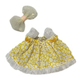 Maxbell 2 Pieces Plush Doll Strap Dress for Kids Birthday Gift Coordination Dress up Yellow