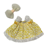 Maxbell 2 Pieces Plush Doll Strap Dress for Kids Birthday Gift Coordination Dress up Yellow