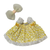 Maxbell 2 Pieces Plush Doll Strap Dress for Kids Birthday Gift Coordination Dress up Yellow