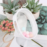 Maxbell Tiny Doll Pouch PVC Organizer Small Doll Storage Bag for Action Figures Doll White Oval