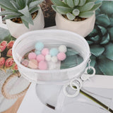 Maxbell Tiny Doll Pouch PVC Organizer Small Doll Storage Bag for Action Figures Doll White Oval