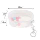 Maxbell Tiny Doll Pouch PVC Organizer Small Doll Storage Bag for Action Figures Doll White Oval
