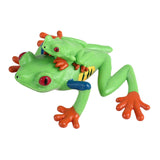 Frog Figurines Toy Frog Animal Sculpture Photo Props Teaching Aids Bath Toys 3cmx5.5cmx7cm