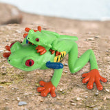 Frog Figurines Toy Frog Animal Sculpture Photo Props Teaching Aids Bath Toys 3cmx5.5cmx7cm